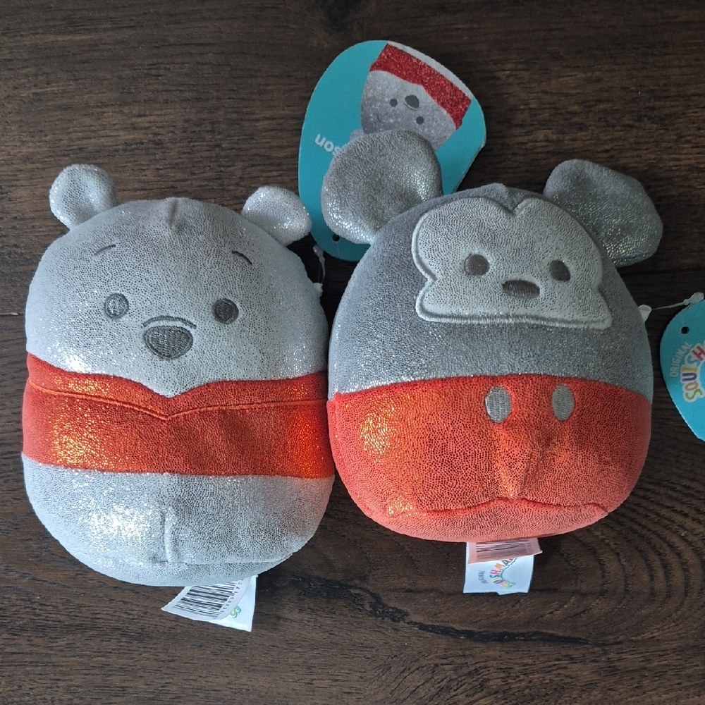 Squishmallows Disney Mickey Mouse and Pooh Bear, NWT